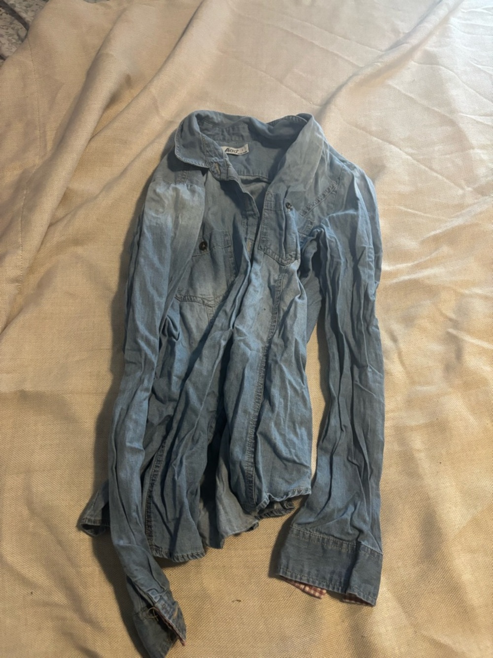 Light Blue Denim Button-Down Shirt - Women